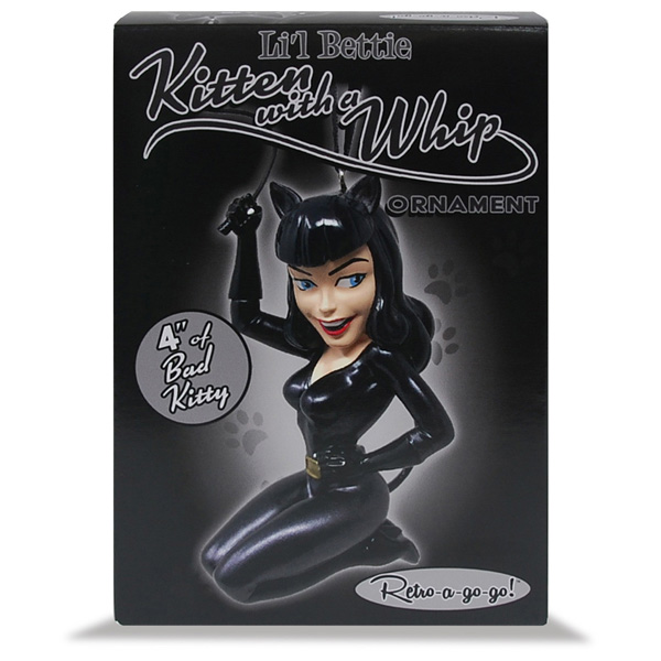 Retro-A-Go-Go Bettie Page Lil Bettie Kitten with a Whip Ornament